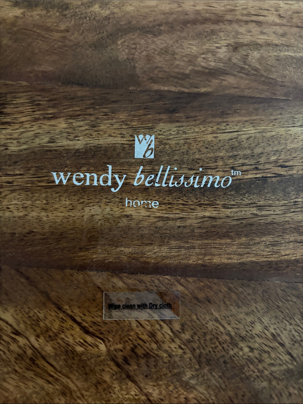 Wendy Bellissimo Wooden Round Serving Tray with Metal Handles - Brown - Picture 5 of 5